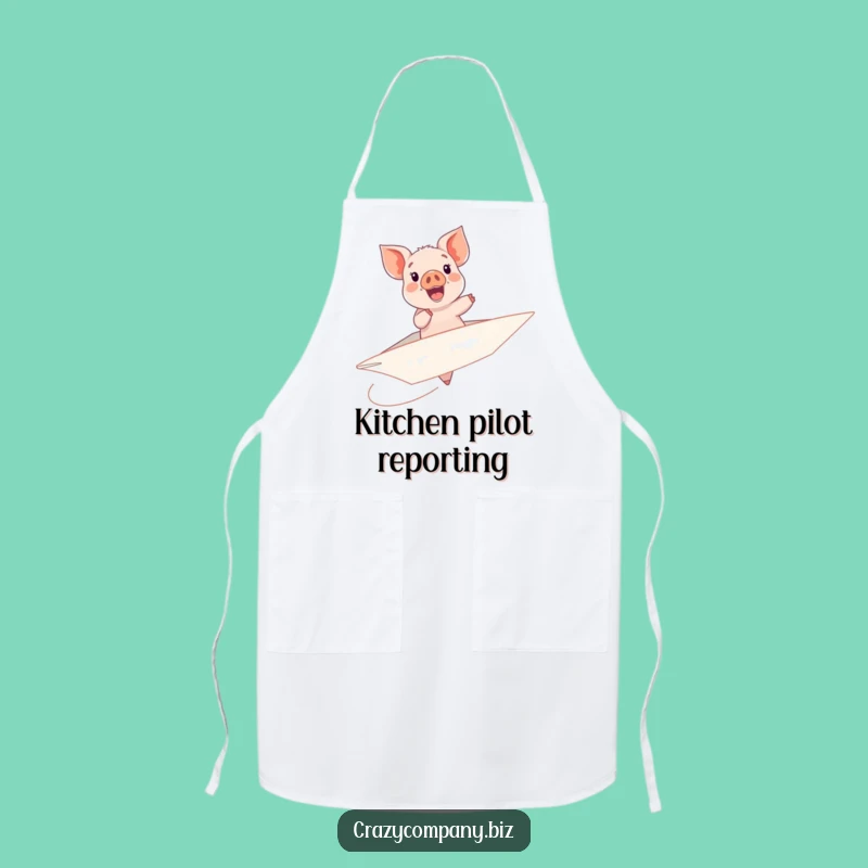 Funny Piglet Paper Airplane Apron - Cook with Joy