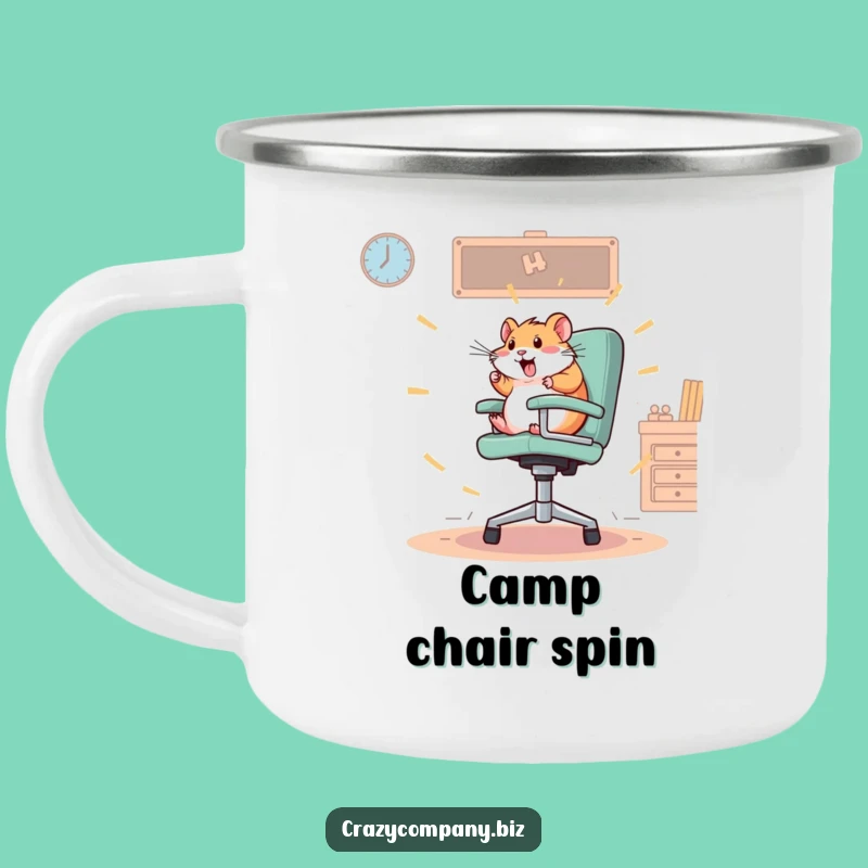 Funny Hamster Office Camping Mug: Adventure Ready Spin, Frantic Energy
