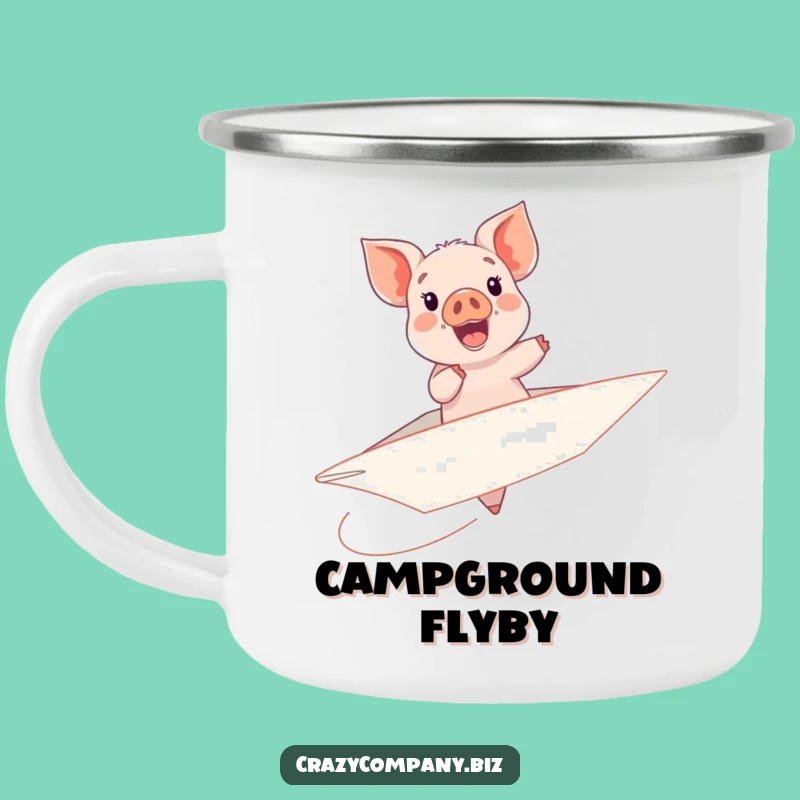 Funny Piglet Paper Airplane Camping Mug - Adventure Fuel