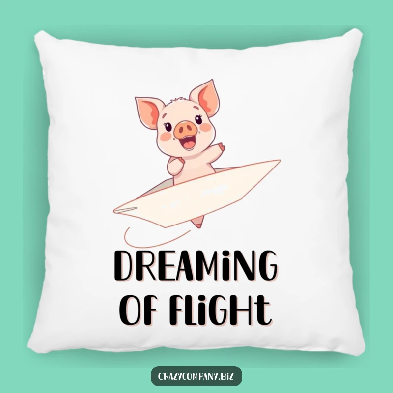 Funny Piglet Paper Airplane Pillow - Cozy Up with Adventure