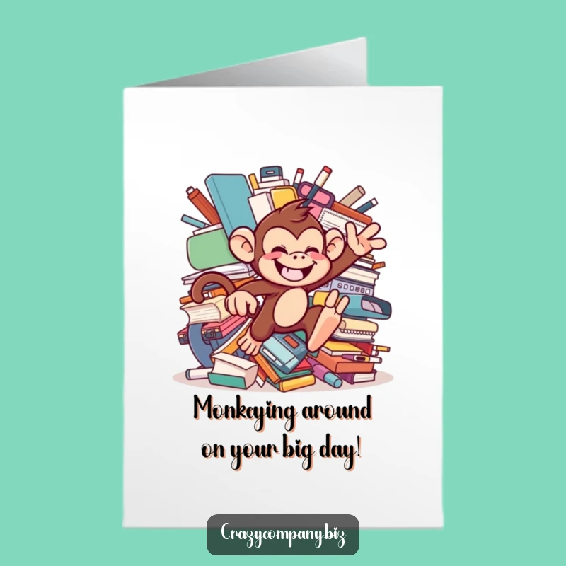 Free Printable Monkey Office Birthday Card: Funny Downloadable Gift for Chaos Lovers