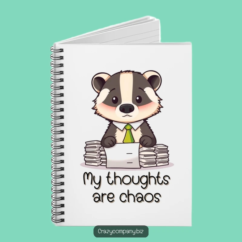 Funny Confused Badger Notebook - Jot Down Your Work Woes