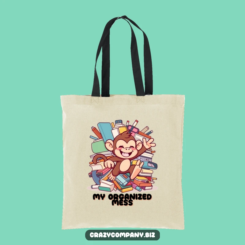Funny Monkey Office Tote Bag: Carry Chaos, Mischievous Design, Stylish Satchel